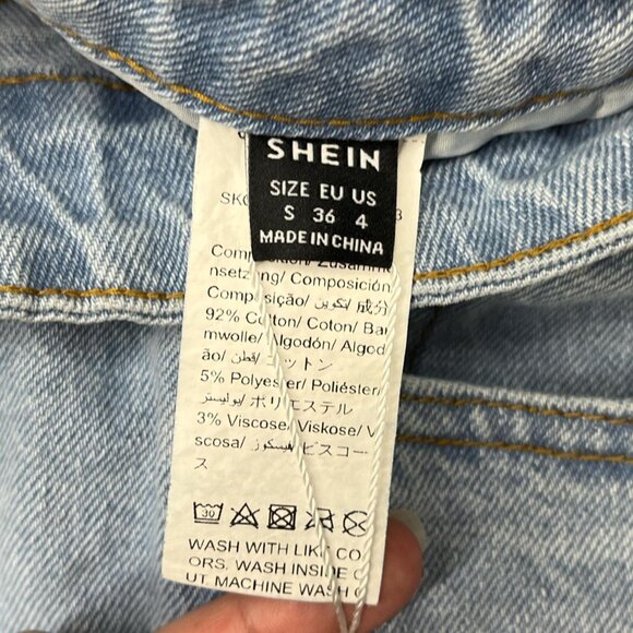 SHEIN Distressed Blue Jeans Size 4 | Y2K Indie Streetwear Denim - Picture 2 of 3